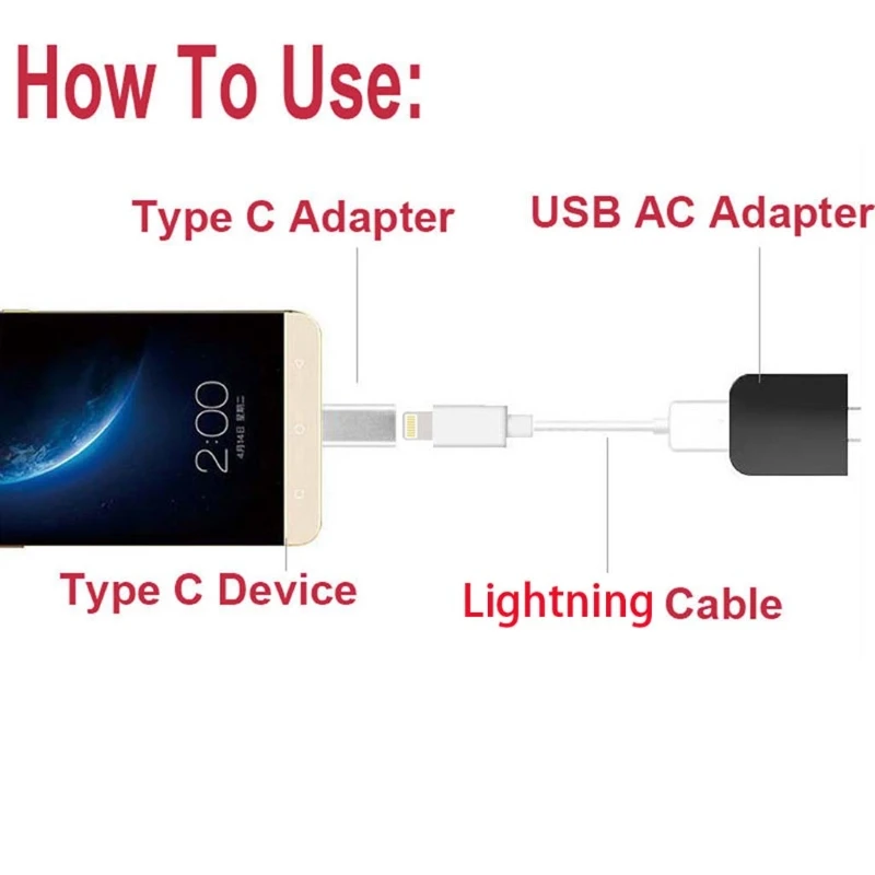 Магнитный адаптер Lightning для Micro usb type C для Android S8 S7 LG