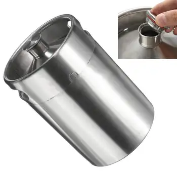 

170oz/5L Stainless Steel Growler Mini Keg Beer Growler Leak Proof Top Lid Beer Bottle Home Brewing Making Bar Tool Silver 25 PSI