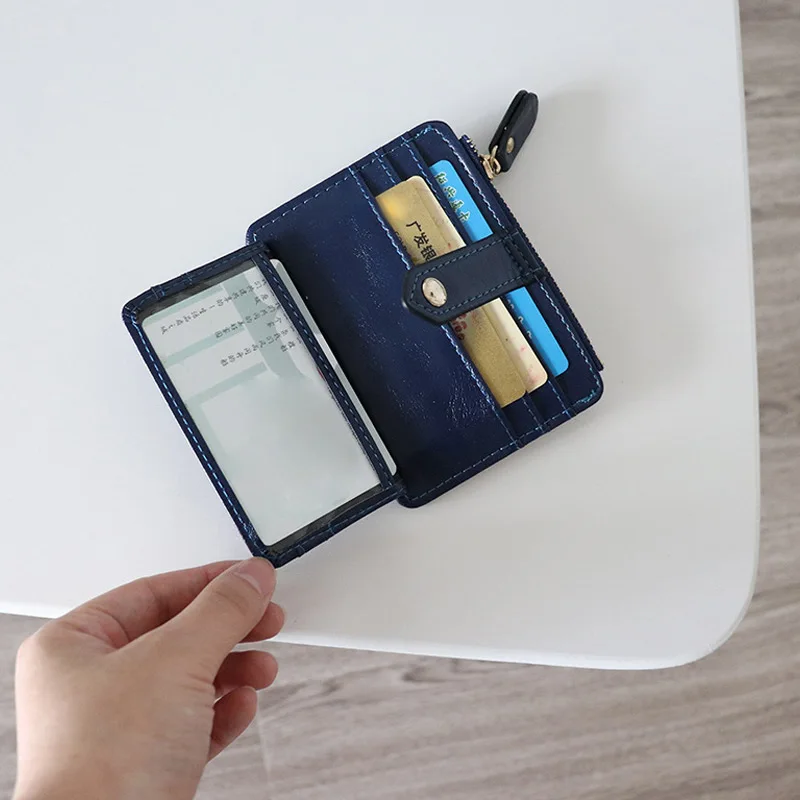 

Simple Women Purse PU Leather Zipper Coin Pouch Short Wallet Casual Card Holder Billfold -OPK