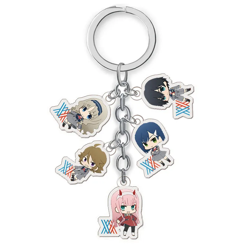 

Anime DARLING In The FRANXX Keychain Cartoon Cute Otaku Key Ring