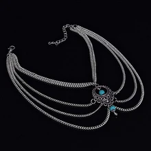 Women’s Boho Turquoise Beads Anklet Tassels Chains Barefoot Sandal Jewelry