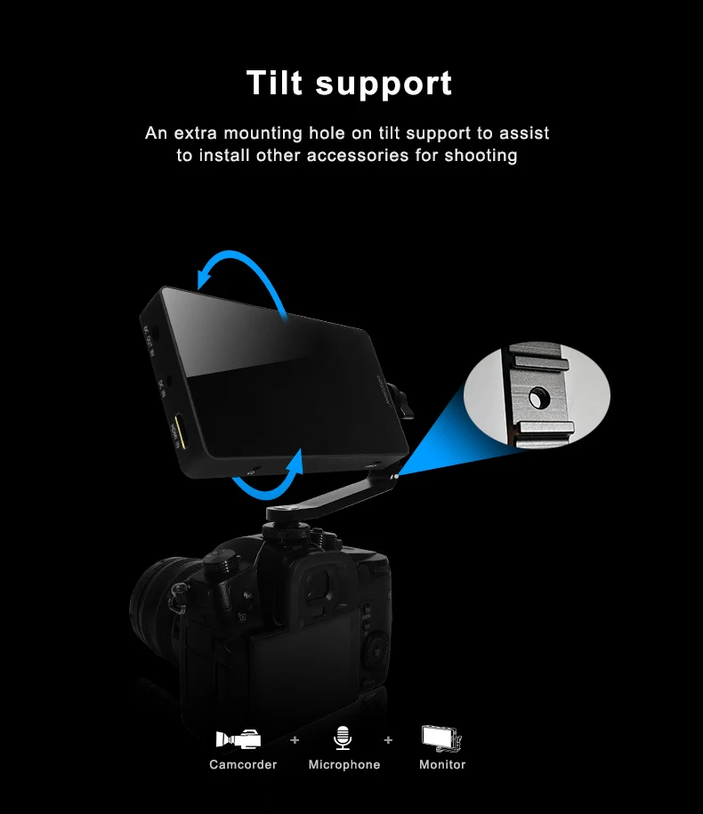 Bestview S5 5 IPS Full HD 1920x1080 Pada Monitor Kamera Dukungan 4 K HDMI InputOutput untuk Canon Sony Nikon DSLR Kamera