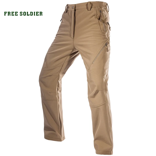 FREE SOLDIER мягкой оболочки флис ткань, Мгновенное водонепроницаемый и windproofoutdoor спорт тактический восхождение и пеший туризм брюки Локальная доставка