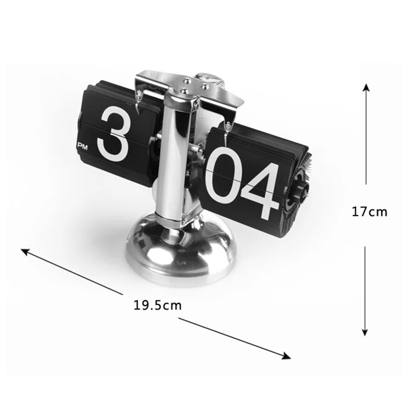 Модные Автоматические Цифровые кварцевые флип-страницы, поворотные маленькие настольные часы, механизм для украшения дома, черный и белый