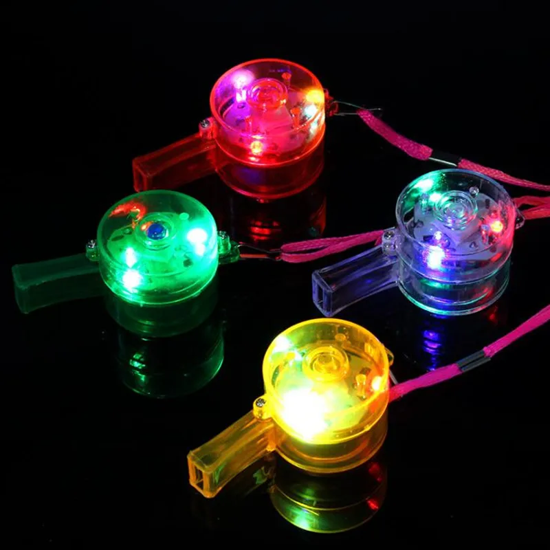 2019 neue LED Glowing Blinkende Lanyard Pfeife Noise Maker Kinder Spielzeug Jubeln Requisiten Pfeifen Rave Glow Party Liefert