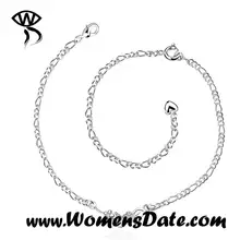 WomensDate Prata Banhado A Tornozeleira de Cristal Decoração Cinquefoil