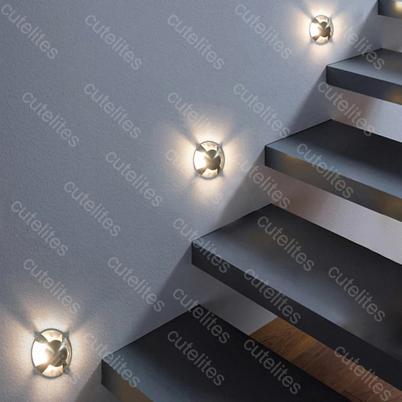 1W 3W 5W LED Buried IP66 AC85-260V DC12V Outdoor Recessed Deck Light 1/2/3/4 Side View Underground Lamp Sidewalk