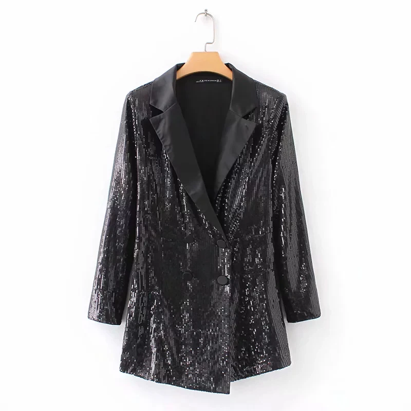 

Women 2019 New Fashion Spring Sequined Black Jumpsuits Female Sexy Long Sleeve Bodysuits Womens Casual rompers womens jumpsuit