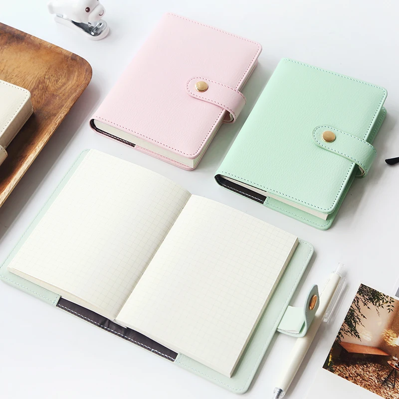 

Simple Design Faux Leather Handbook Notepad A6 Students Colorful Notebook Portable School Stationery 125*154*32mm PL