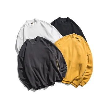 

Spring New Hoodies Men's Fashion Solid Color Casual Sweatshirt Man Streetwear Trend Wild Hip Hop Loose Pullover Male M-2XL