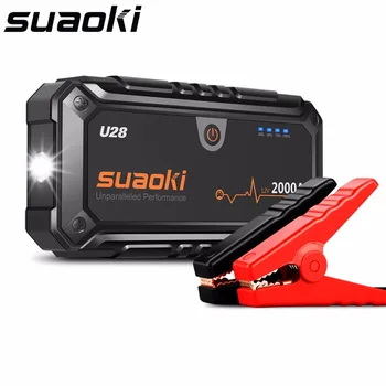 

Suaoki U28 2000A Peak Jump Starter Pack with Dual USB Power Bank LED Flashlight Smart Battery Clamps for 12V Car Boat