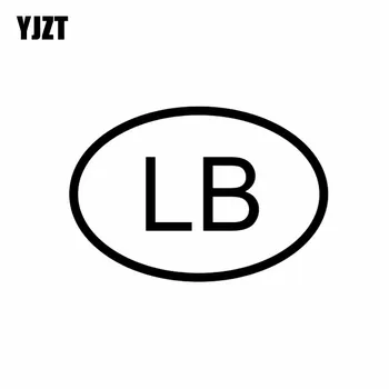 

YJZT 13.3CM*9CM CAR STICKER VINYL DECAL LB LEBANON COUNTRY CODE OVAL Black Silver C10-01299