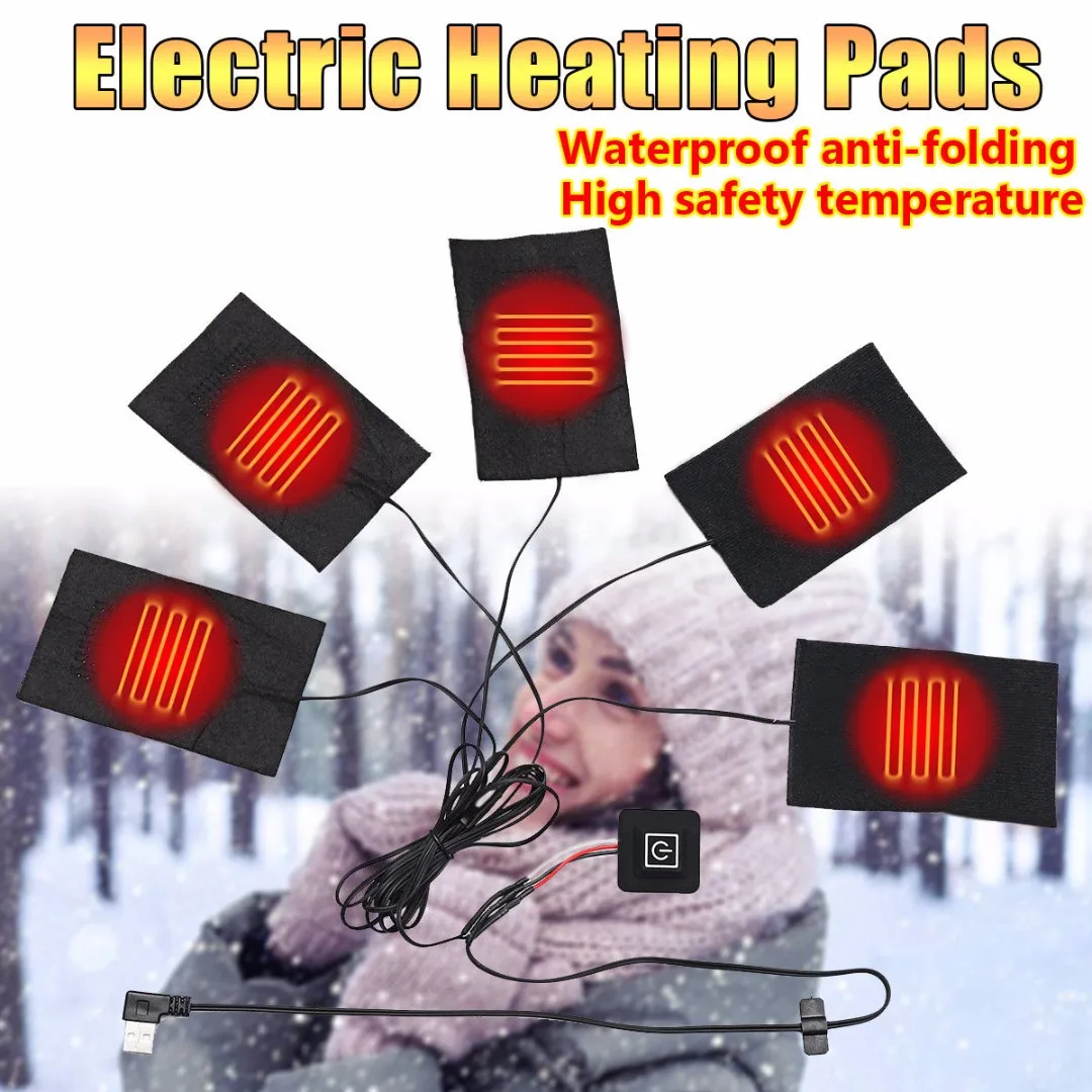1 Set Newest Electric Heating Pad Thermal Clothes Heated Jacket Mobile Warming Gear 7x11cm