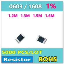 ОМ 0603 F 1% 5000 шт. 1.2 М 1.3 М 1.5 М 1.6 М smd 1608 резистор