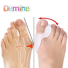 Demine межпальцевые перегородки из силиконового геля Сепаратор Выпрямитель пальца носок исправление вальгусной деформации первого пальца стопы Ортез для защиты ног носок Бандажное кольцо трубопровода для педикюра, на палец вставка