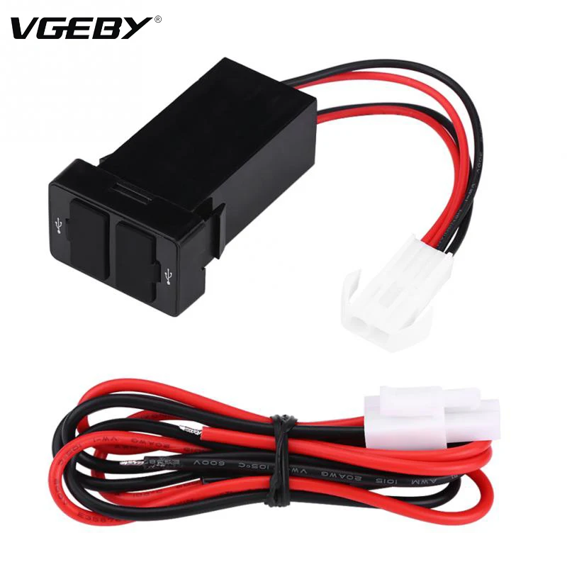 

12V-24V 2.1A Dual USB Port Car Charger Power Adapter Socket for Toyota Cellphone USB Power Adapter