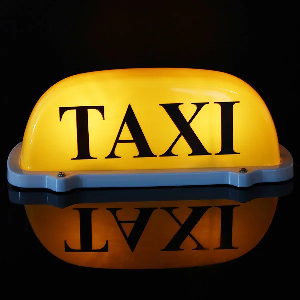 

Large Size 12V Car Taxi Meter Cab Topper Roof Sign Light Lamp Bulb Magnetic Base Yellow Wire length: 68cm