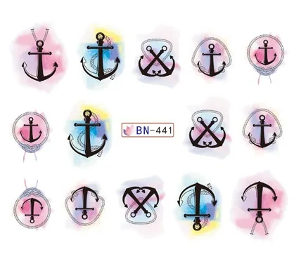 

Water sticker for nail art decoration slider Halloween anchor nails stickers design decal lacquer accessoires