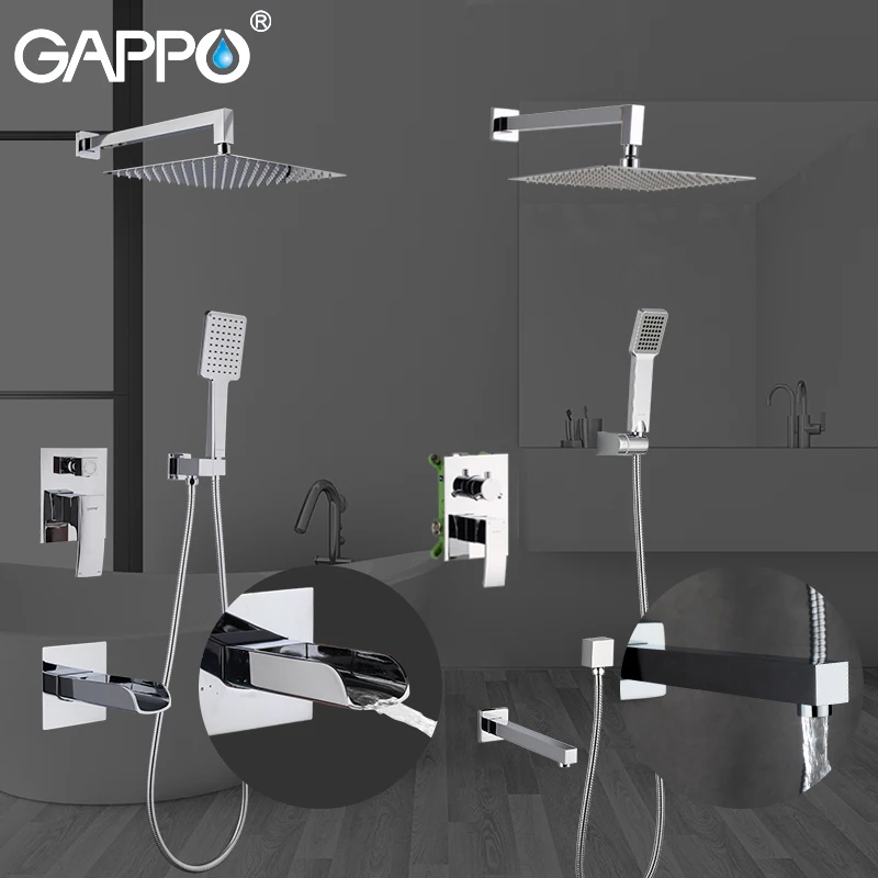 

GAPPO Bathtub Faucets bathroom faucet tap bathtub shower bath mixer faucet set waterfall shower chrome rain shower head set