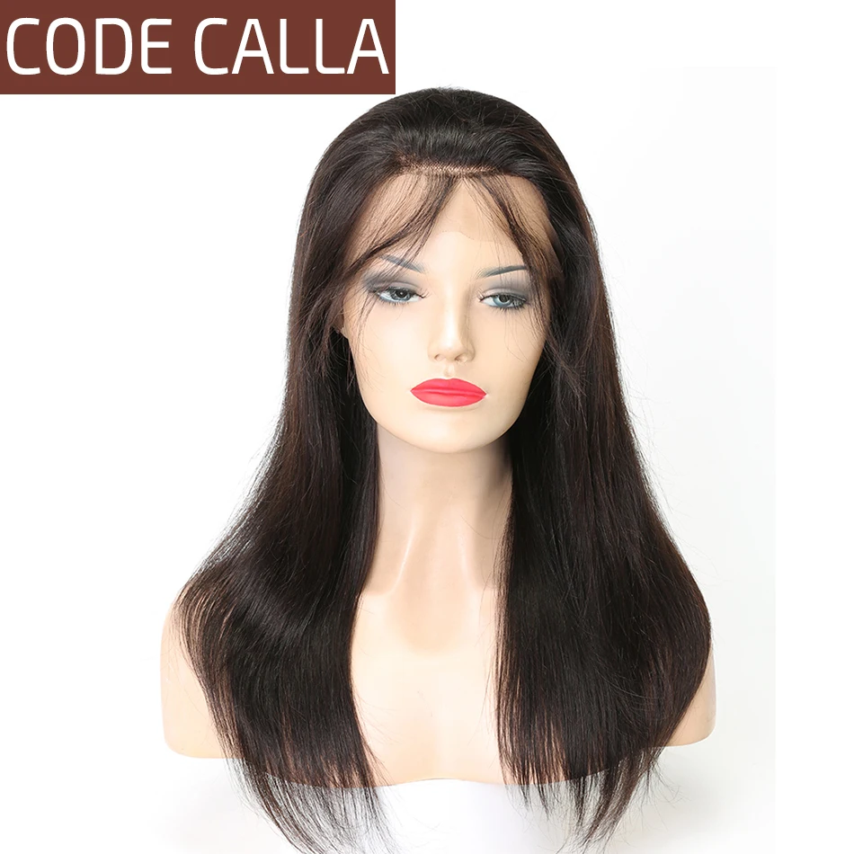 Код Калла бразильский Реми натуральные волосы спереди парики шнурка прямо 13x4 кружева фронтальной предварительно сорвал натуральных волос