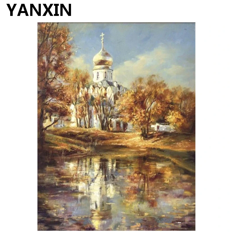 

YANXIN DIY Frame Painting By Numbers Oil Paint Wall Art Pictures Decor For Home Decoration H360