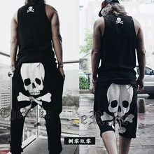 Для мужчин хип-хоп Штаны, личности черепа Брюки Слаксы певица одежда