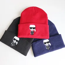 Модные шапочки вышитые зимние шапки для мужчин и женщин осенние и зимние вязаные Лыжная Шапка Кепка шерстяная шапка