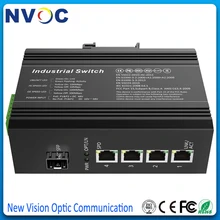 10/100/1000M 1SFP слот+ 4RJ45 неуправляемый промышленный волоконно-оптический медиаконвертер, без SFP, промышленный SFP медиаконвертер