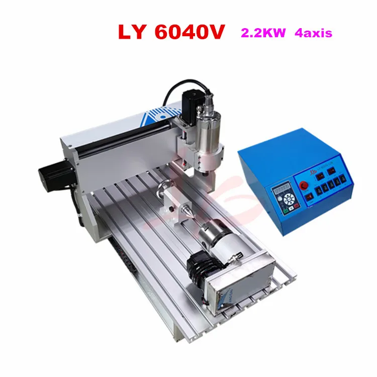 

6040 CNC Router 2.2KW 4axis Metal Cutting aluminum frame engraver machine