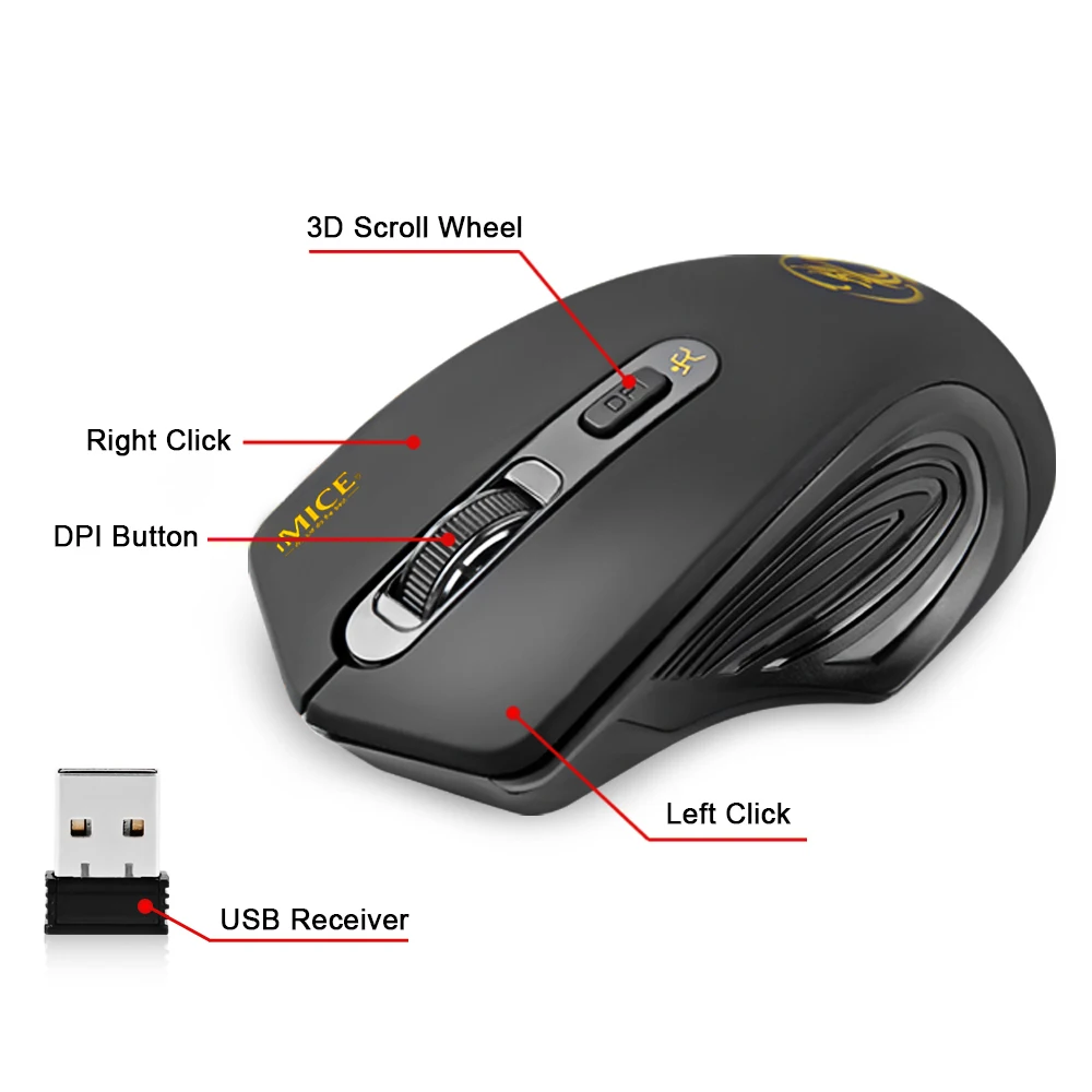 Беспроводная игровая мышь 2000 dpi USB 3,0 оптическая Модная компьютерная мышь USB приемник Игровые Мыши Эргономичный дизайн для ПК ноутбука