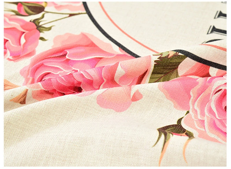 Lanweini Pastoral Cotton Linen Fabric Tableclothes For Rectangular Tables Digital Printing Floral Table Cloth For Table Cover