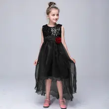 Flower Girl Dress Sequin Mesh Party Wedding Princess Tulle 10 Colors 2017 Summer Children Clothes Size 3-12 Pageant Sundress