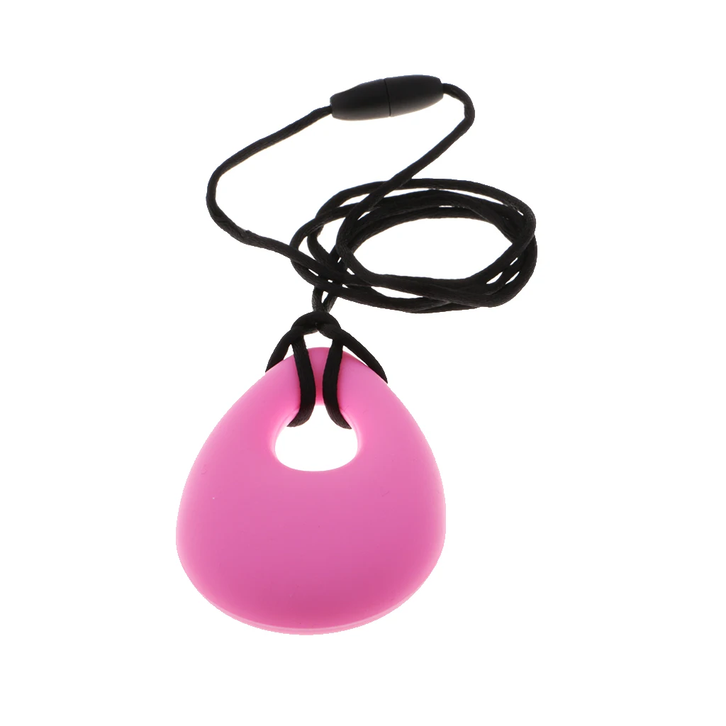 Food Grade Silicone Teardrop Pendant Necklace Baby Toddler Chewing Nursing Teeth Teethers Toy 3Colors