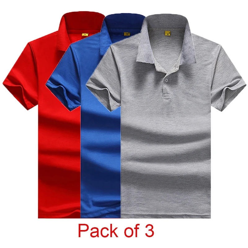 

Varsanol Summer Polo Shirt Men Cotton Casual Solid Poloshrits for Men Regular Pack of 3 Mens Polo Shirt Plus Size M-4XL