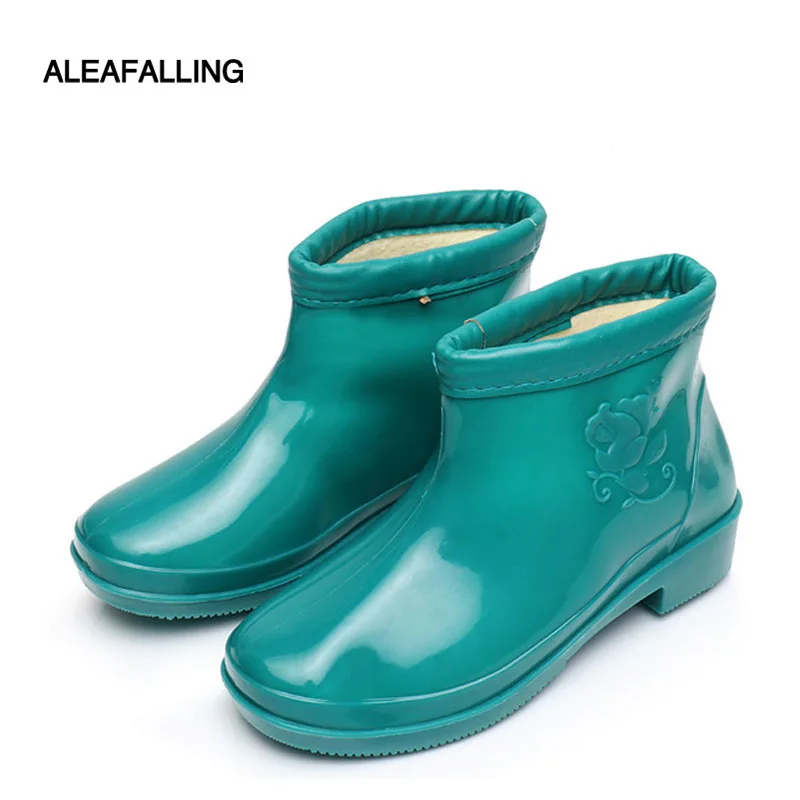 Aleafalling New Arrival Thicken Rainboots Waterproof Flat With Woman