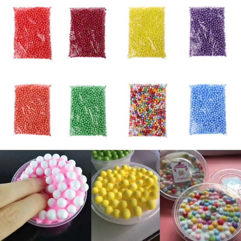 

7-9mm Snow Mud Particles Accessories Foam Beads Slime Balls Supplies Floam Filler For Foam Slime Fluffy Clay Mud
