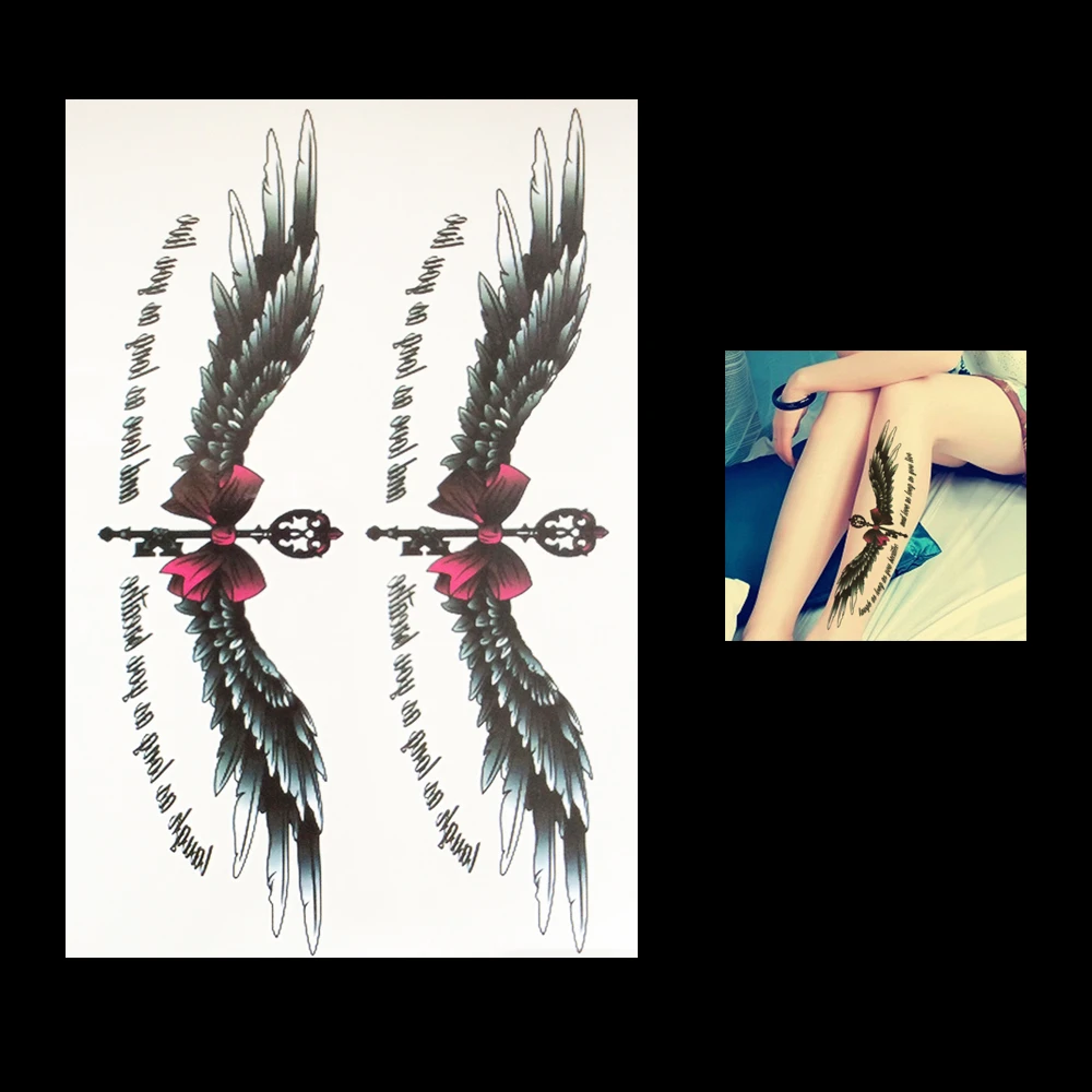 Tatouage Aile D ange Avant Bras Femme Faux tatouage temporaire à ailes d'ange pour femmes, 1 pièce, grand nœud  papillon, autocollant pour la santé, Art corporel, motif fleur,  imperméable, pour les bras, le dos, 1 pièce, HB032 | AliExpress