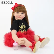 Muñecas de juguete Reborn de silicona suave de 60cm, figuras de princesas de vinilo de 24 pulgadas para bebés, niñas, Boneca, Chico, regalo de cumpleaños, bebé realista