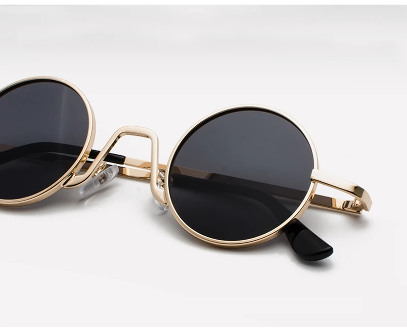 Peekaboo ретро маленькие круглые солнцезащитные очки женские черные и золотые металлические Круглые Солнцезащитные очки для мужчин винтажные uv400