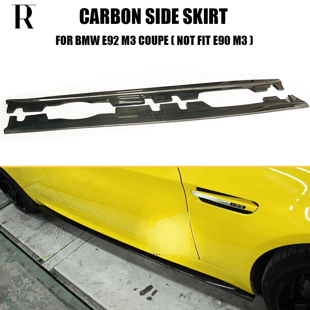 

M3 Carbon Fiber Side Bumper Skirt for BMW E92 M3 Coupe ( can't fit E90 ) 2008 - 2012 Auto Racing Car Styling Side Skirts Bodykit