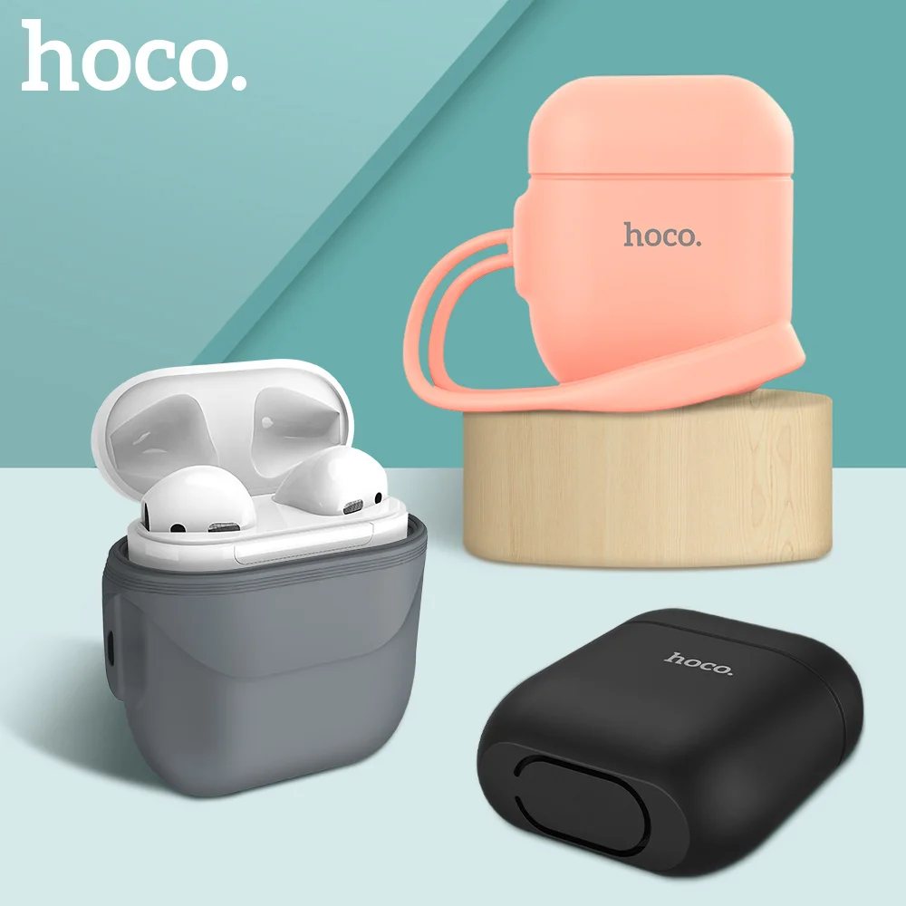 HOCO чехол для наушников Apple Airpods жидкий силиконовый цветной ультратонкий