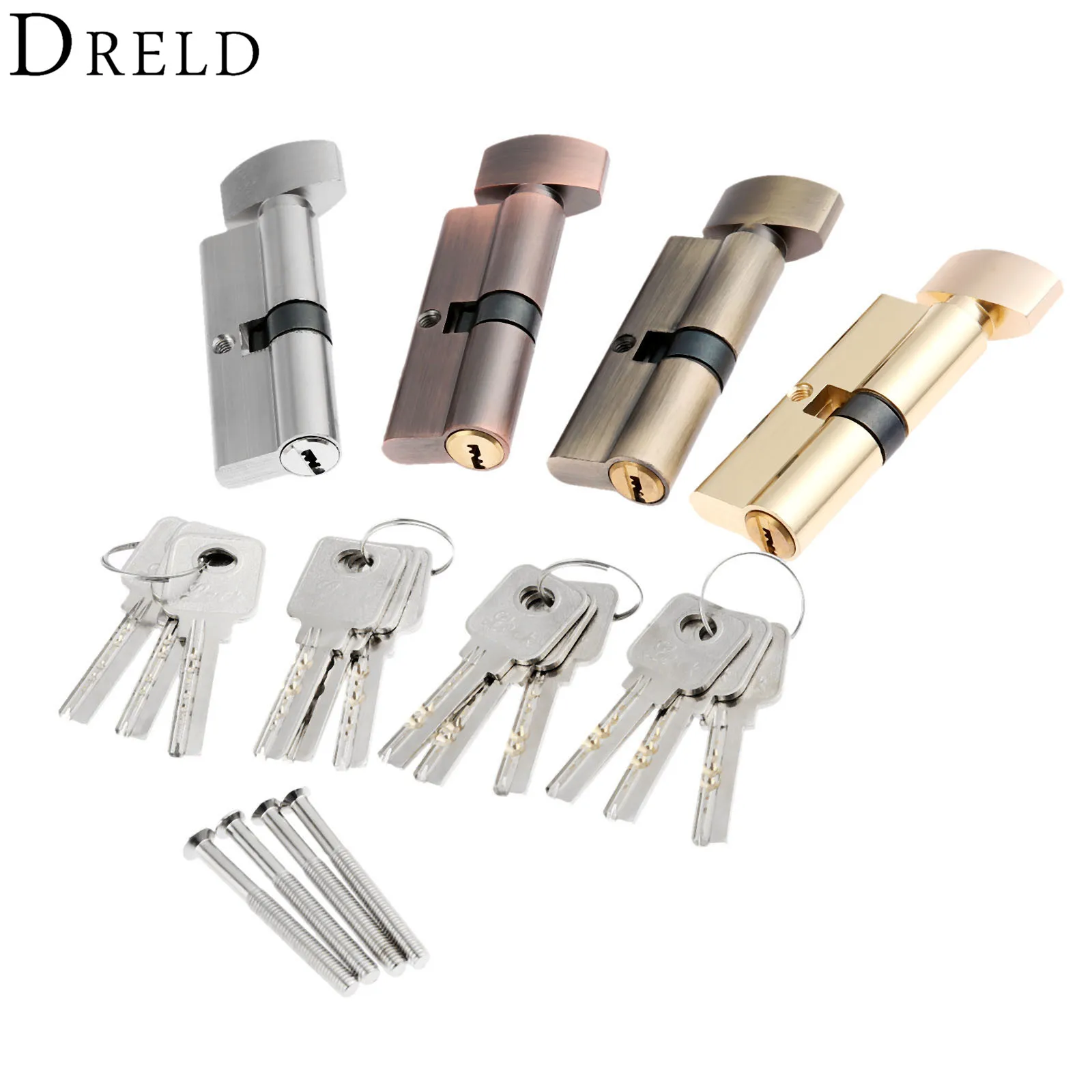

DRELD 1Pc Copper Core Anti-theft Door Locks Cylinder Security Locking Cylinders Lock Wooden Door Lock with Key