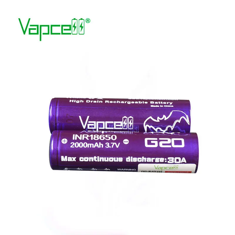 4 шт. Vapcell H20/G20 18650 батарея 2000 мАч 30A 3,7 в высокий поток энергии перезаряжаемый литиевый аккумулятор E-CIG дым мод vape