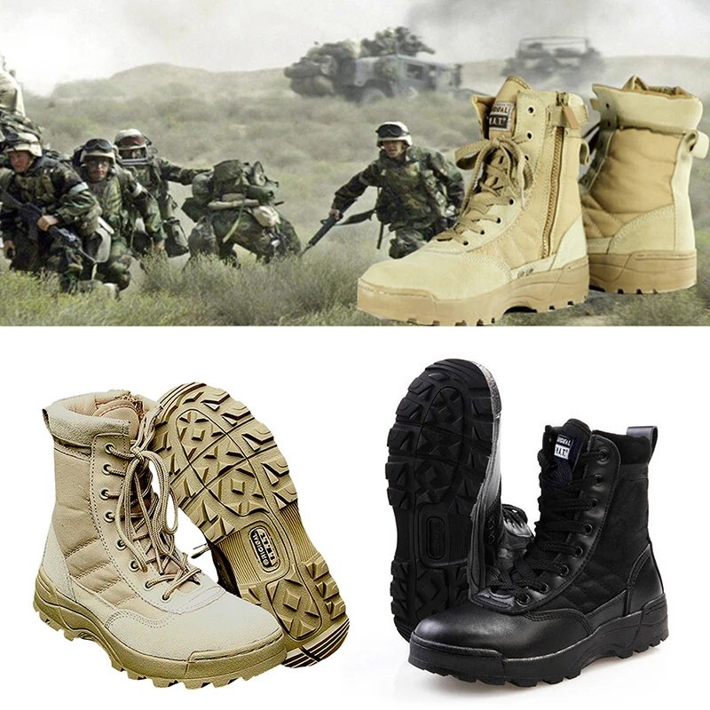 

Hot selling winter fishing Sport Army Men's Tactical Boots Desert Outdoor Hiking Military Enthusiasts Marine Male Combat Shoes