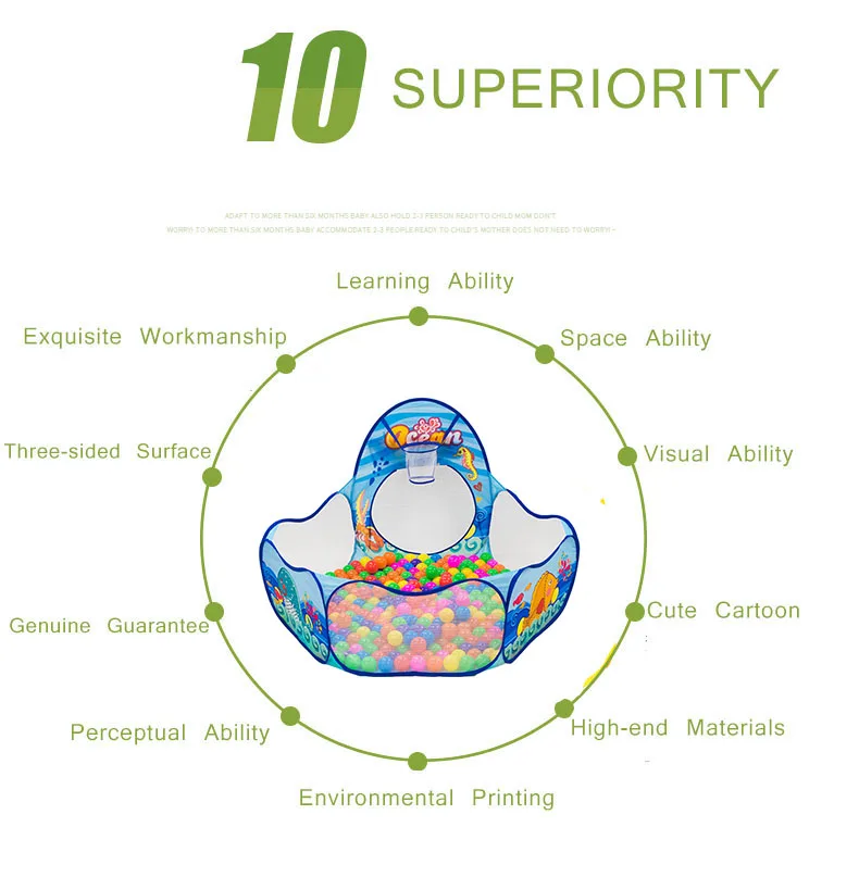 Складной океан животных ребенка играть в мяч палатка-бассейн шестиугольный манеж бассейн яма Крытый Открытый мультфильм дети играют