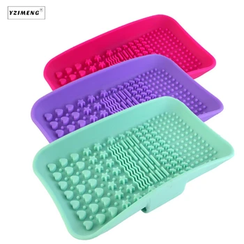 

Soap Box Shape Silicone Makeup Brush Cleaner Washing Gloves Convenient Models Pad Washing Scrubber Board Cleaning Mat Hand Tool