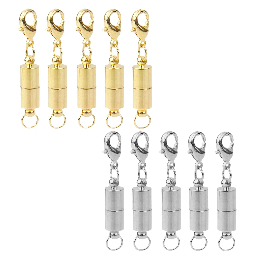 

Phenovo 10 Sets Gold and Silver Tone Colors Magnetic Clasp Converter Necklace Bracelet with 1 Lobster Clasps Closure