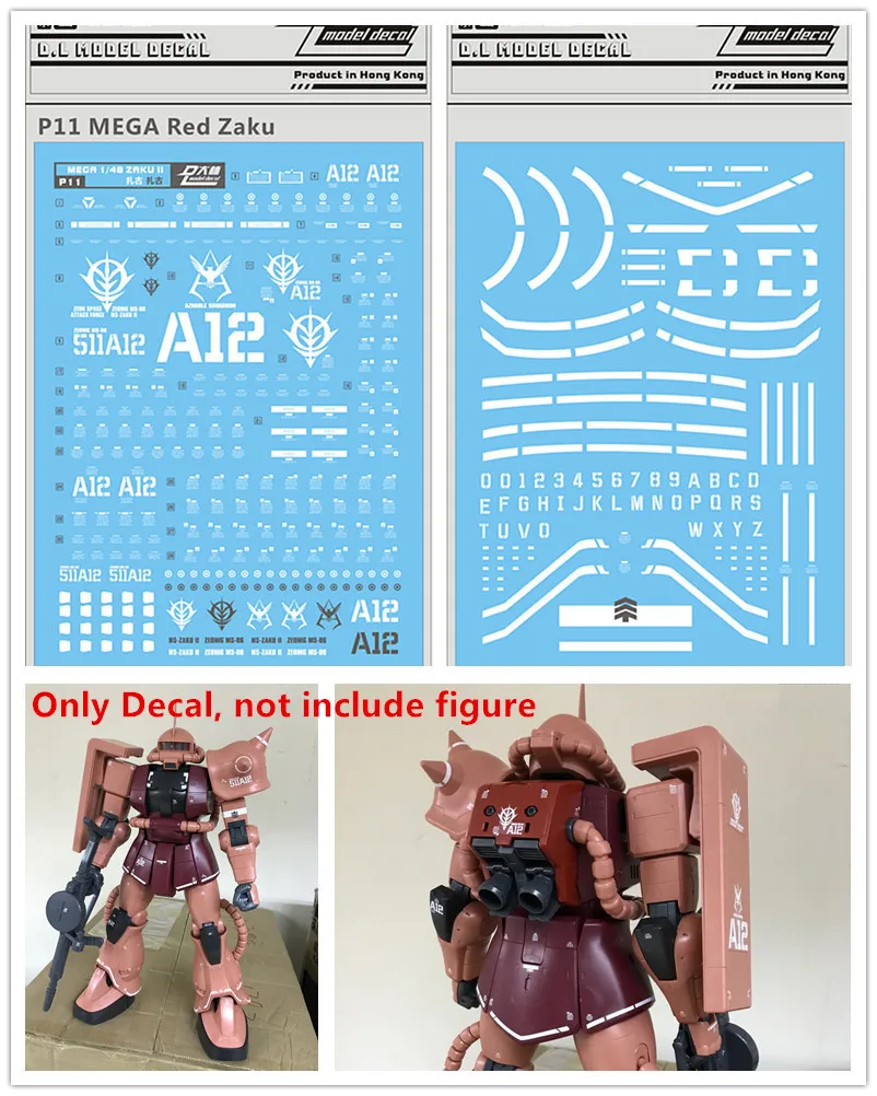

D.L high quality Decal water paste For Bandai MEGA 1/48 MSN-06F Char Red Zaku II Gundam DL102