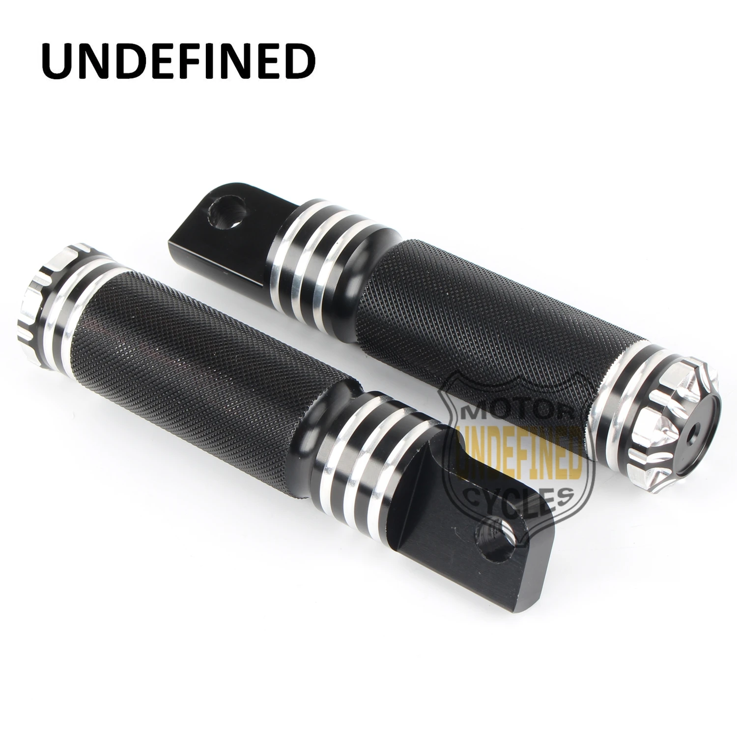 Black Motorcycle bike CNC Burst Rear Front Foot Pegs Footrest Aluminum