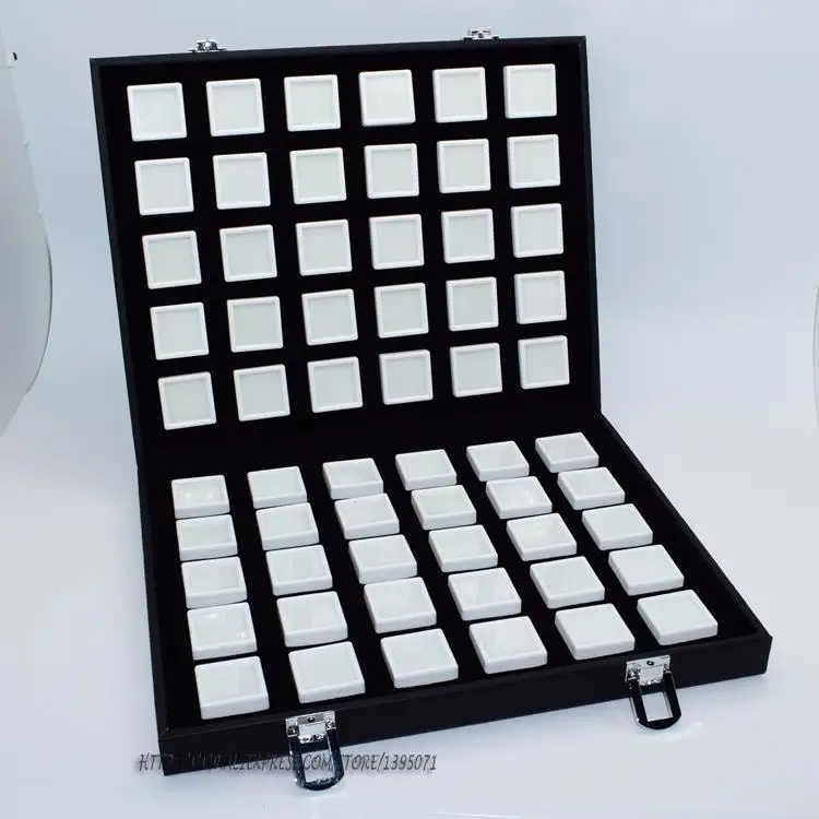 Black Leatherette Double Slit Bracelet Box Jewelry Storage Organizer Case A04S